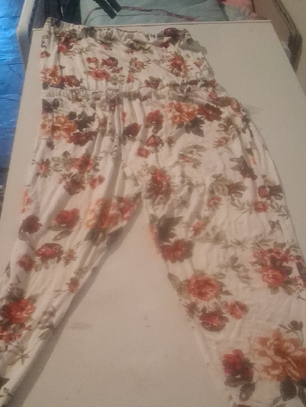 Ambiance Floral Strapless Jumpsuit White Pink Size L - Picture 3 of 6